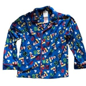 DISNEY pajama top blue button down long sleeved